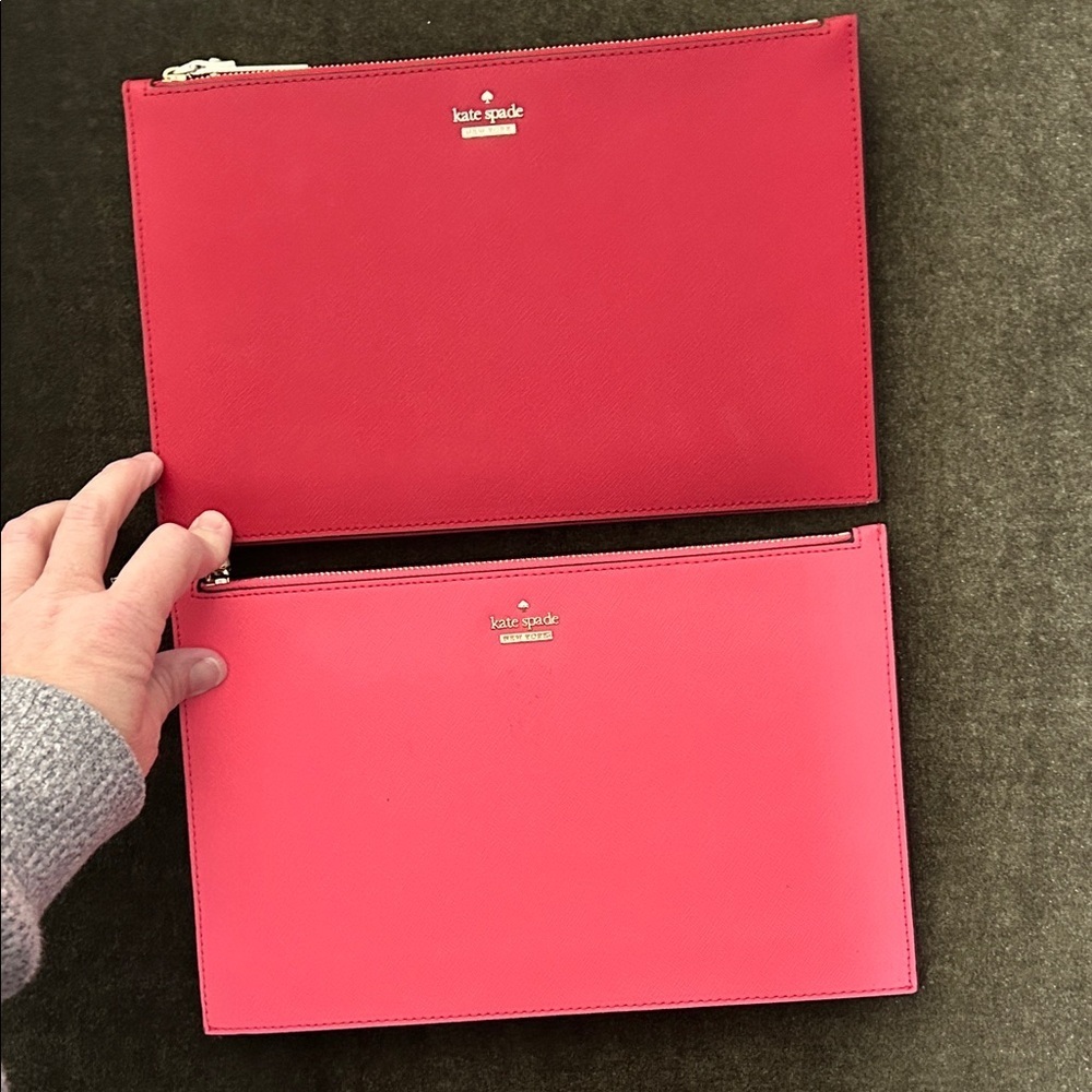 Kate Spade Vibrant Red and Pink Clutch Duo